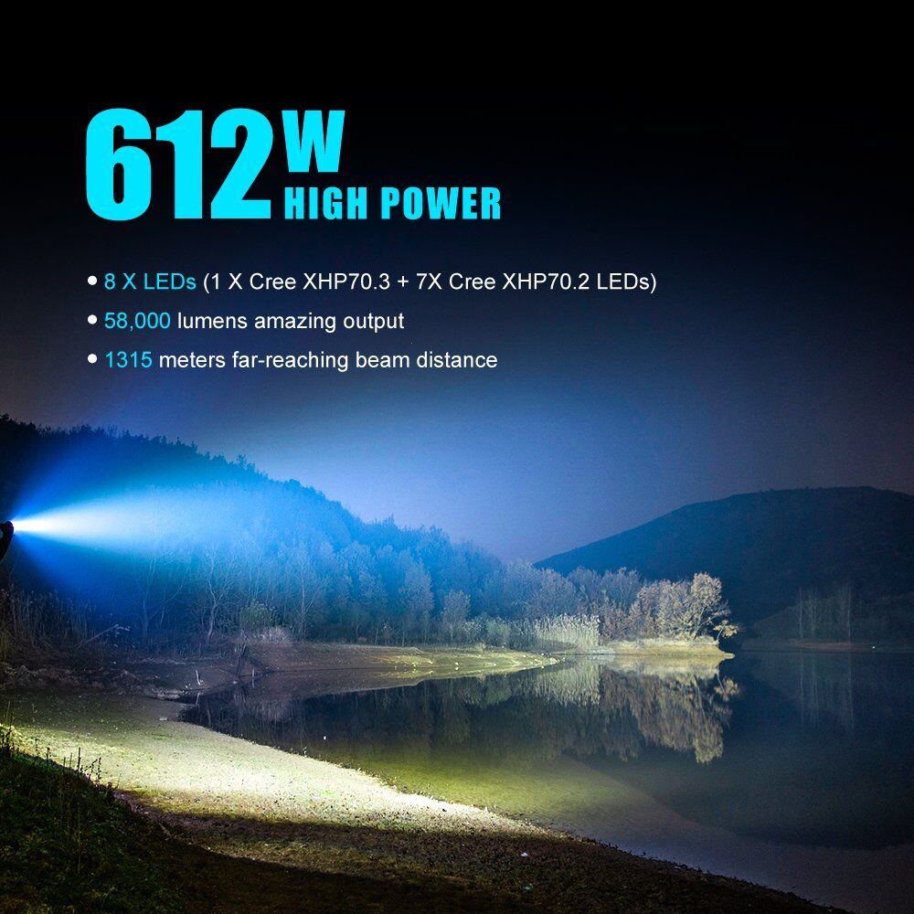 TIGER: LED CREE 20W XHP50 flashlight with zoom